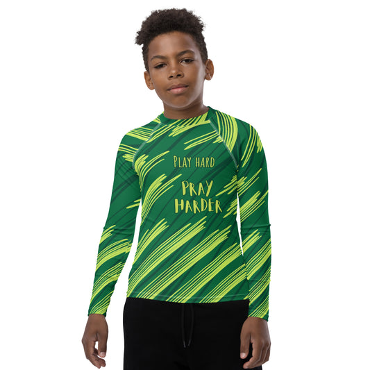 Pray Harder Youth Rash Guard