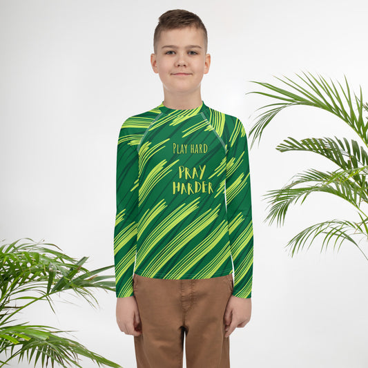 Pray Harder Youth Rash Guard