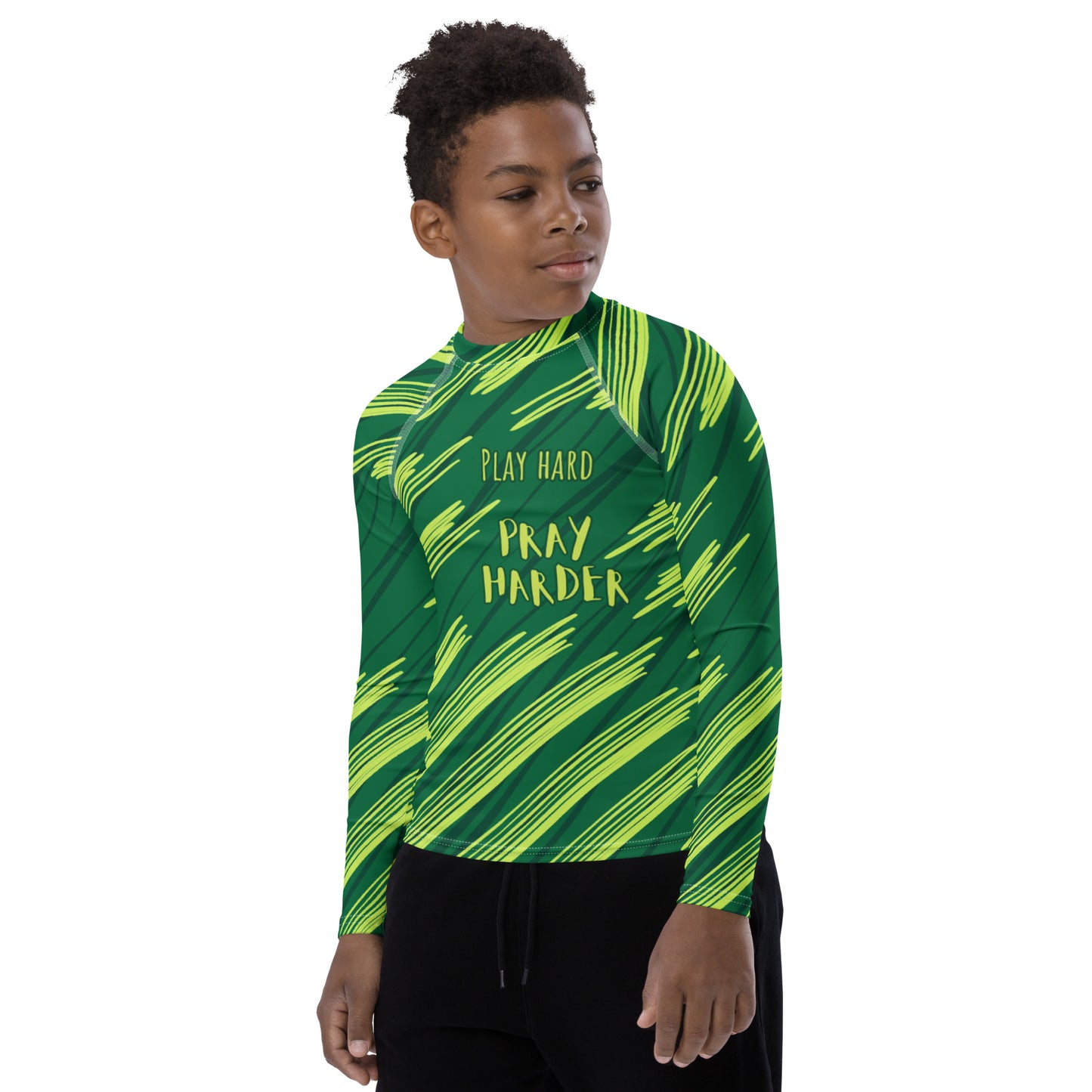 Pray Harder Youth Rash Guard