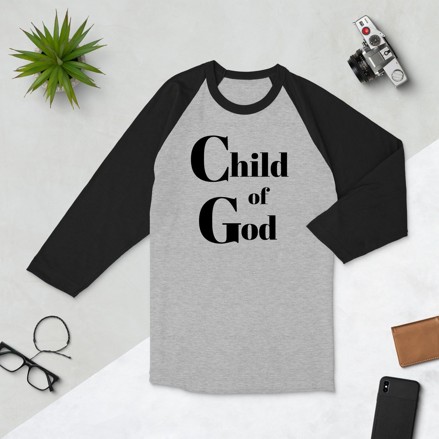 Child of God unisex 3/4 sleeve raglan shirt