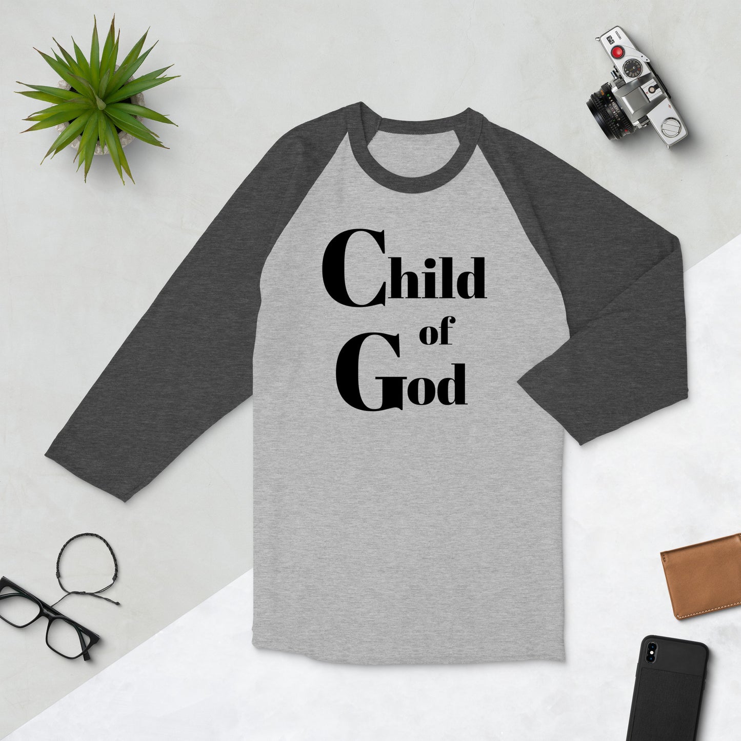 Child of God unisex 3/4 sleeve raglan shirt