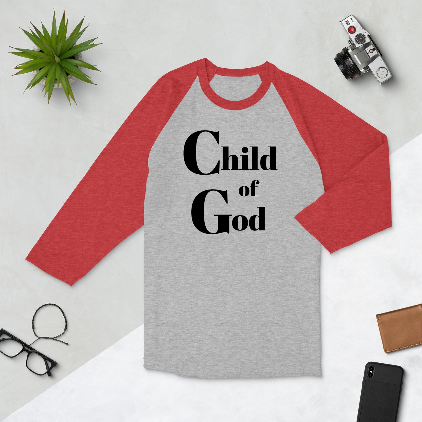 Child of God unisex 3/4 sleeve raglan shirt