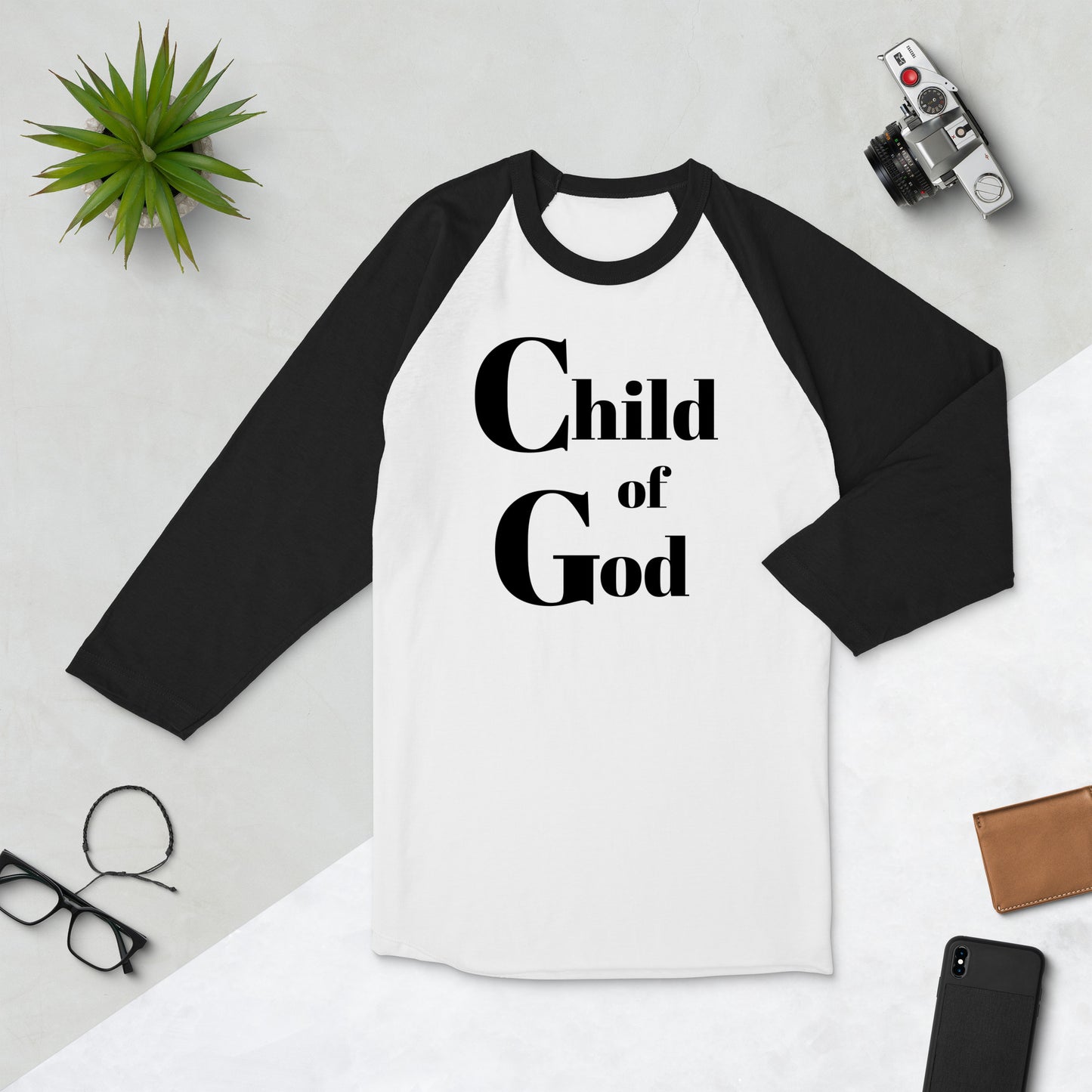 Child of God unisex 3/4 sleeve raglan shirt