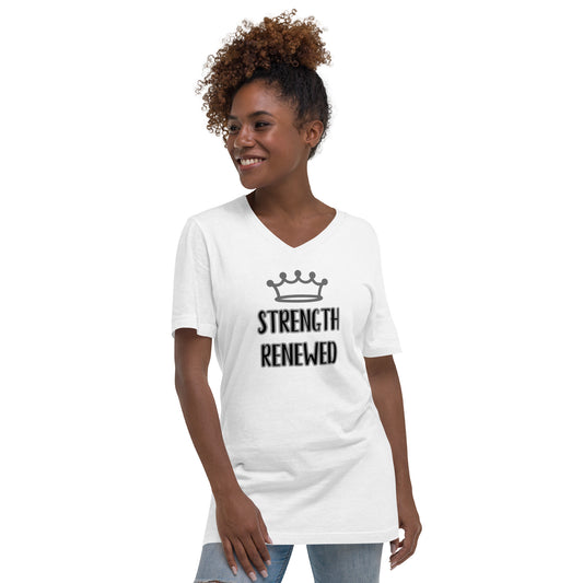 Strength Renewed Signature Unisex Short Sleeve V-Neck T-Shirt