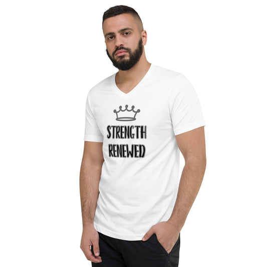 Strength Renewed Signature Unisex Short Sleeve V-Neck T-Shirt