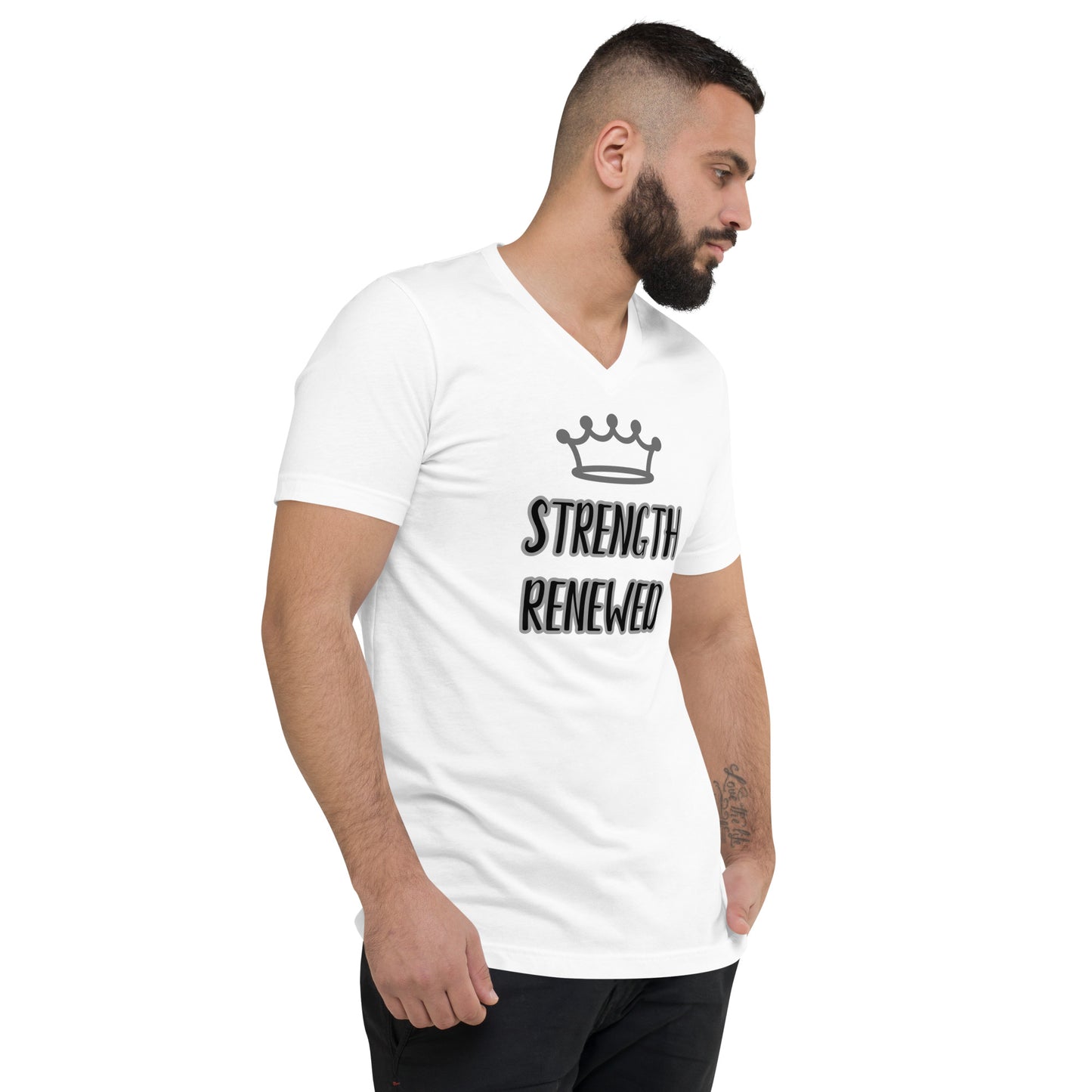 Strength Renewed Signature Unisex Short Sleeve V-Neck T-Shirt